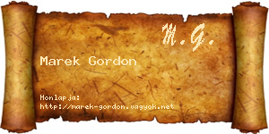 Marek Gordon névjegykártya